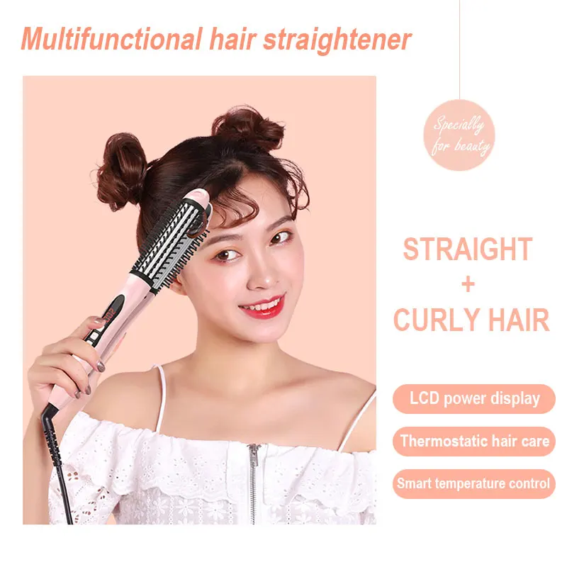 2IN1 Electric Hair Straightener For Women Hair Styling Tools Fast Heating Rotating Tail Line Hot Air Comb Curly LCD Display
2IN1 Electric Hair Straightener For Women Hair Styling Tools Fast Heating Rotating Tail Line Hot Air Comb Curly LCD Display
