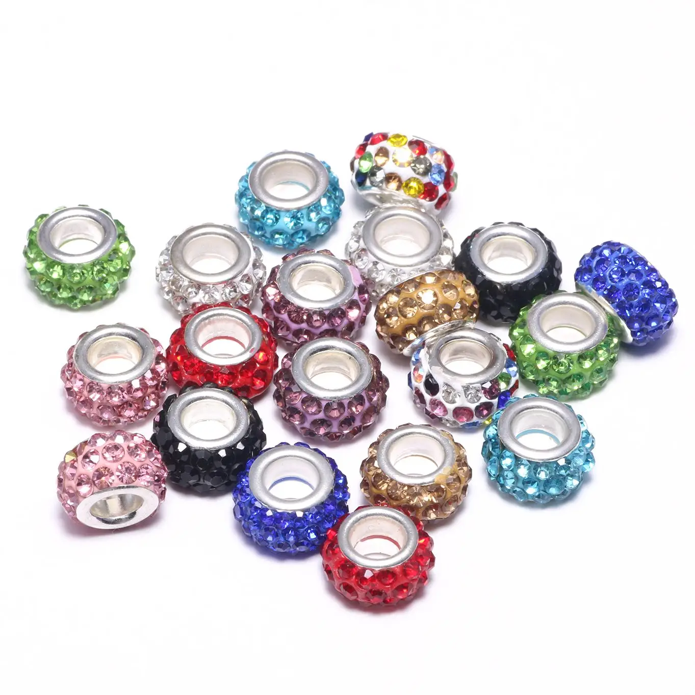 10pcs Colorful Luxury Pave Rhinestone Large Hole Spacer Charms Beads For Jewelry Making DIY Pandora Bracelet Hair Beads Supplies
10pcs Colorful Luxury Pave Rhinestone Large Hole Spacer Charms Beads For Jewelry Making DIY Pandora Bracelet Hair Beads Supplies