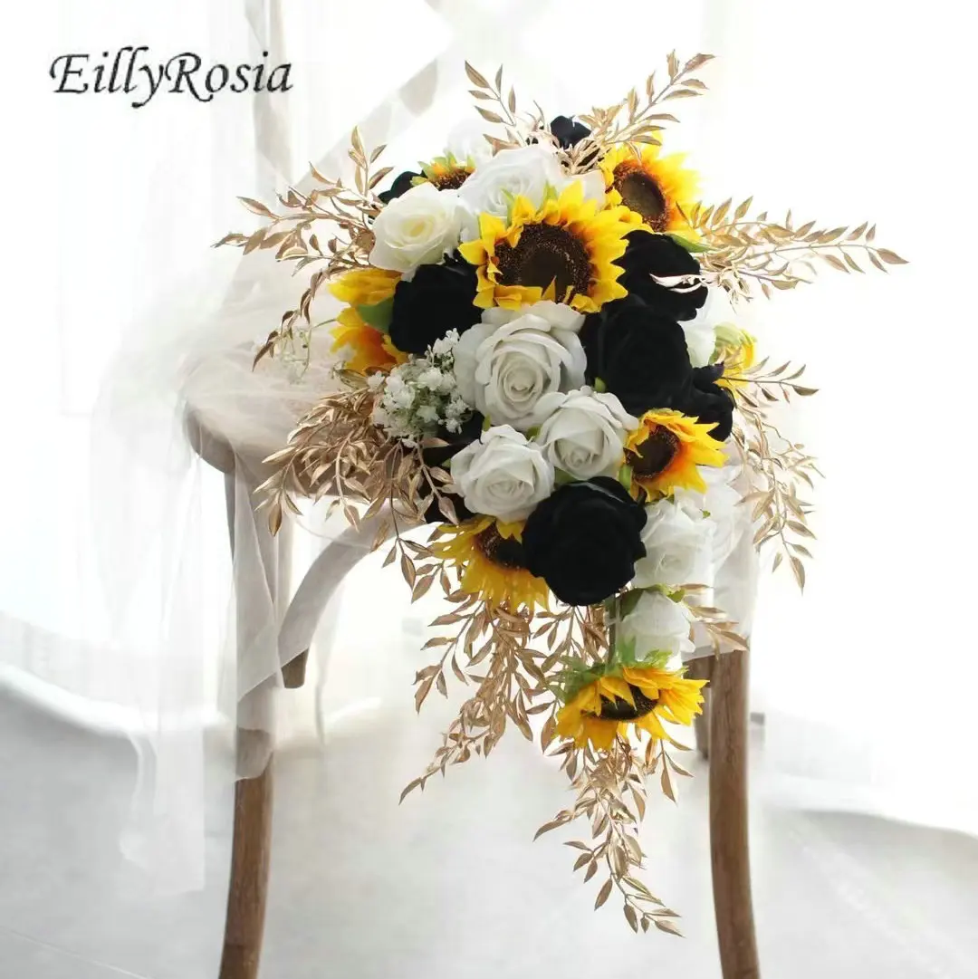 EillyRosia, Новое поступление, букеты для невесты, золотые, желтые, белые и черные розы, элегантные свадебные цветы для фотографии невесты
EillyRosia, Новое поступление, букеты для невесты, золотые, желтые, белые и черные розы, элегантные свадебные цветы для фотографии невесты