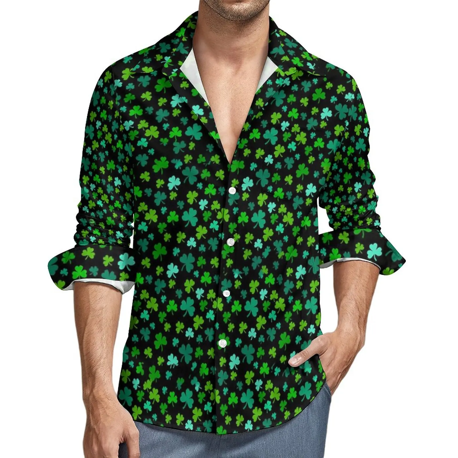 Bright Green Shamrock Shirt Leaves Print Casual Shirts Long Sleeve Design Harajuku Blouses Spring Trendy Oversized Clothing
Bright Green Shamrock Shirt Leaves Print Casual Shirts Long Sleeve Design Harajuku Blouses Spring Trendy Oversized Clothing