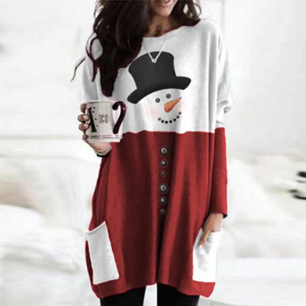 New Christmas Print Women Fashion Pocket Long Hoodies Femmes Gift T-Shirt Long Sleeve Shirt Female Spring Autumn Sweatshirts
New Christmas Print Women Fashion Pocket Long Hoodies Femmes Gift T-Shirt Long Sleeve Shirt Female Spring Autumn Sweatshirts