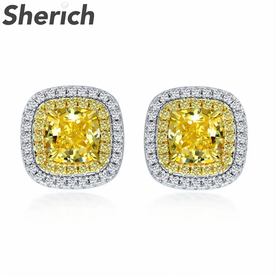 Sherich 2.25ct Cushion Shape Yellow Pink Ice Flower Cut High Carbon Diamond S925 Sterling Silver Stud Earrings Women's Jewelry
Sherich 2.25ct Cushion Shape Yellow Pink Ice Flower Cut High Carbon Diamond S925 Sterling Silver Stud Earrings Women's Jewelry