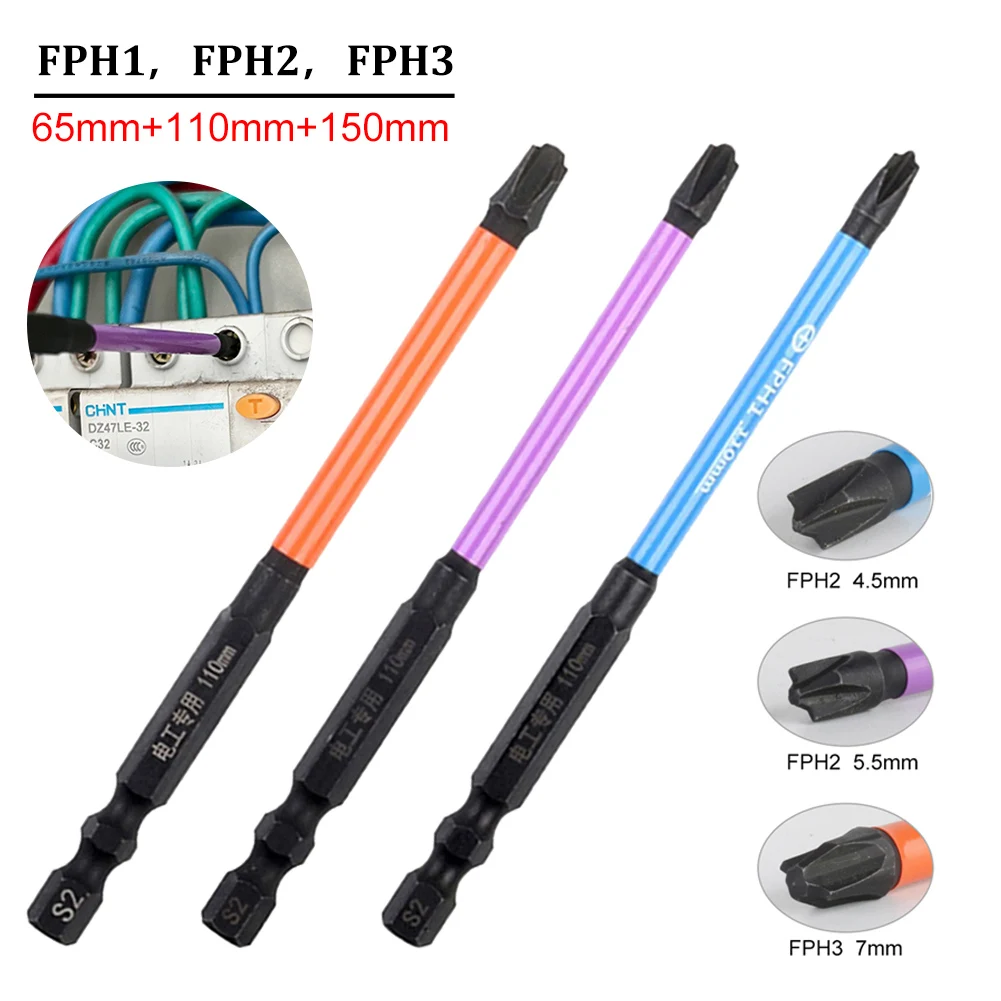 3pcs Special Magnetism Cross Screwdriver Bits Alloy Steel Batch Head Nutdrivers FPH1 FPH2 FPH3 For Socket Switch Power Tool
3pcs Special Magnetism Cross Screwdriver Bits Alloy Steel Batch Head Nutdrivers FPH1 FPH2 FPH3 For Socket Switch Power Tool