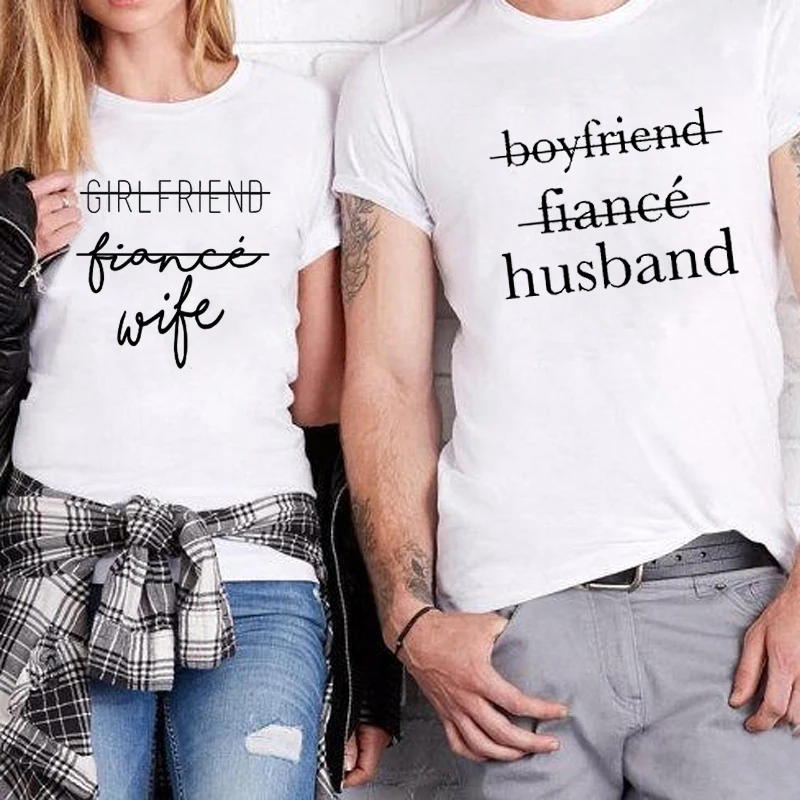 Girlfriend Fiancee Wife And Boyfriend Fiance Husband Print Anniversary Gift Love Cotton T-shirts Wedding Gift Couples Tops Shirt
Girlfriend Fiancee Wife And Boyfriend Fiance Husband Print Anniversary Gift Love Cotton T-shirts Wedding Gift Couples Tops Shirt