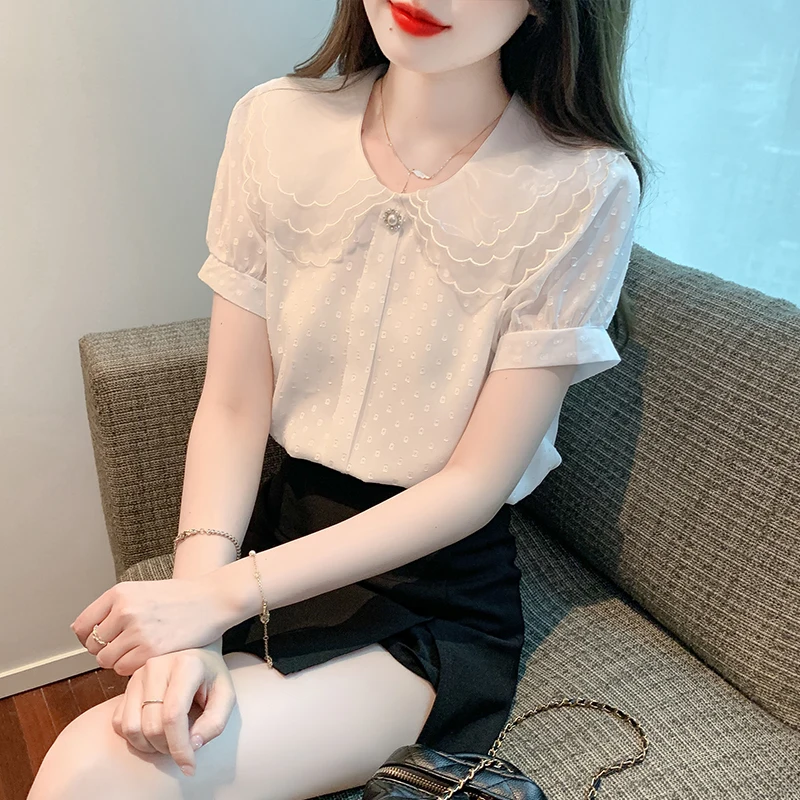 New elegant ladies chiffon shirts Fashion Women's Blouses 2023 Spring Summer short Sleeve Shirts Tops Blusas Mujer
New elegant ladies chiffon shirts Fashion Women's Blouses 2023 Spring Summer short Sleeve Shirts Tops Blusas Mujer