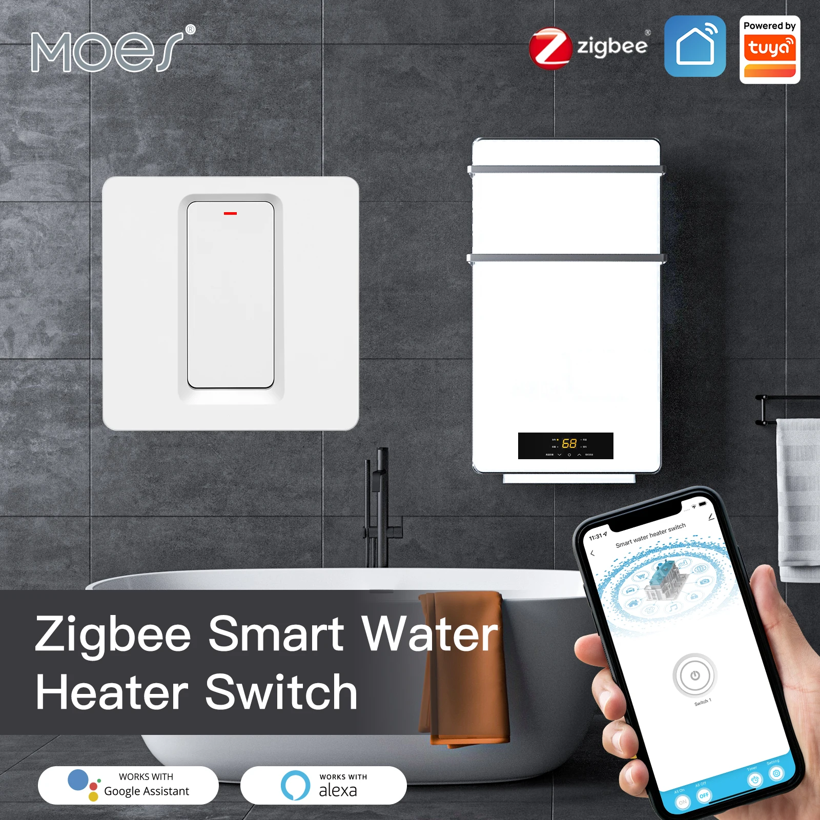 MOES Tuya Smart ZigBee Water Heater Boiler Switch Smart Life APP Wireless Control Timer for Heating Water for Alexa Google Home
MOES Tuya Smart ZigBee Water Heater Boiler Switch Smart Life APP Wireless Control Timer for Heating Water for Alexa Google Home