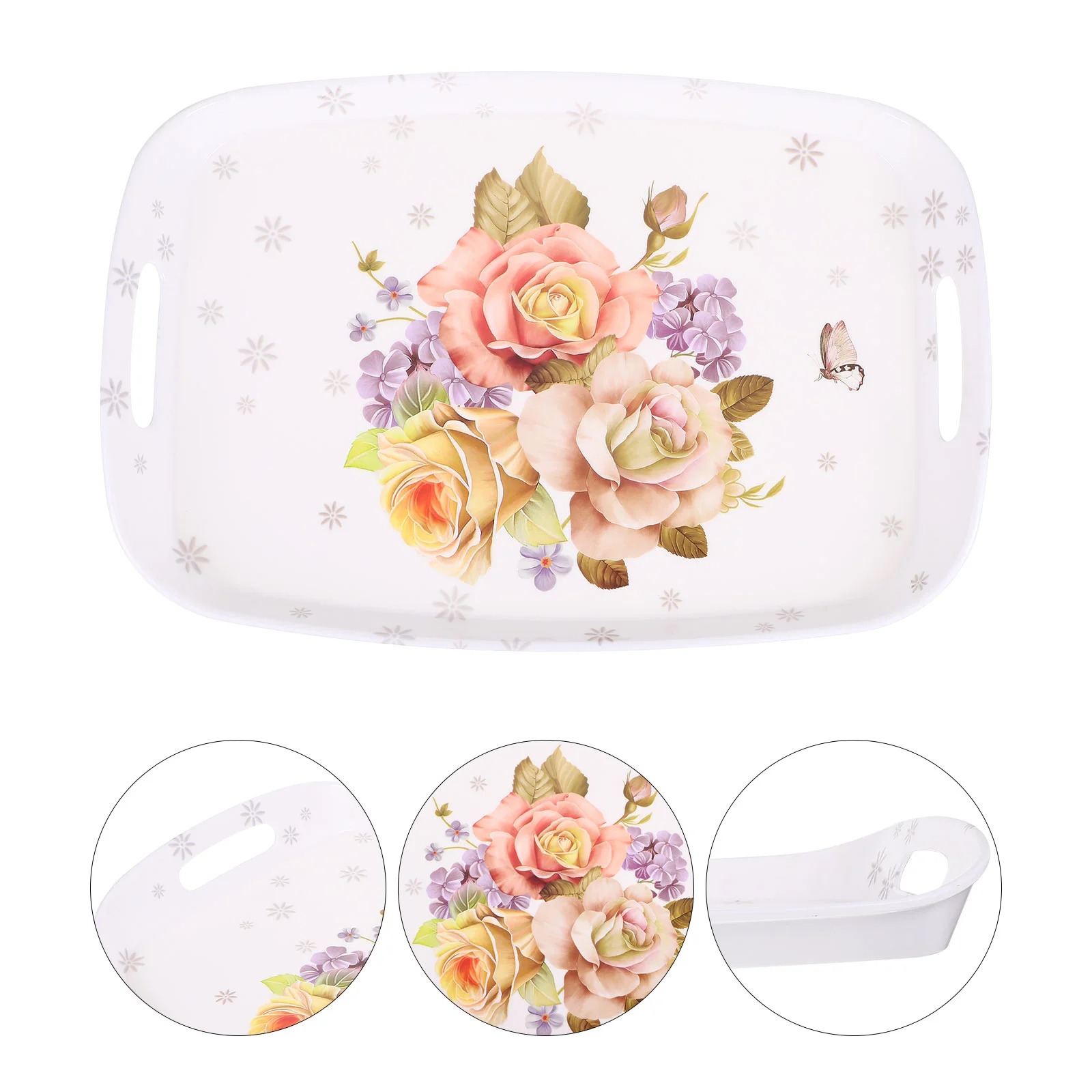 

Dressing Table Tray Binaural Home Accessory Multi-function Serving Trays European Style Coffee Purple Convenient Acrylic plate
