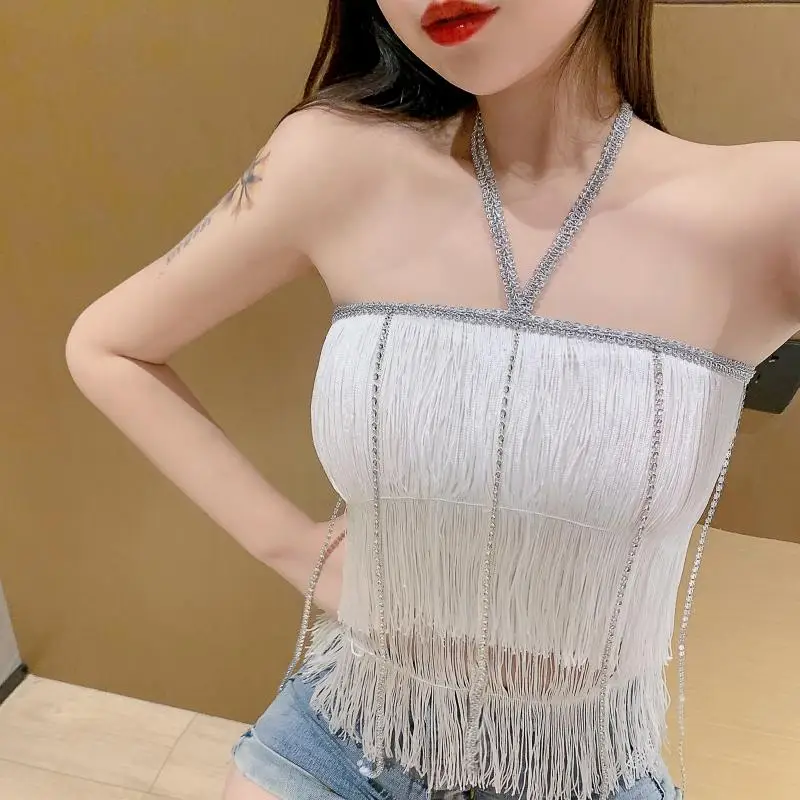Halter Neck Tassel Crop Top Women's Sexy Y2k Top 2022 Summer Nightclub Style Dimonds Tank Top Fashion Rhinestone Camisole Tops
Halter Neck Tassel Crop Top Women's Sexy Y2k Top 2022 Summer Nightclub Style Dimonds Tank Top Fashion Rhinestone Camisole Tops