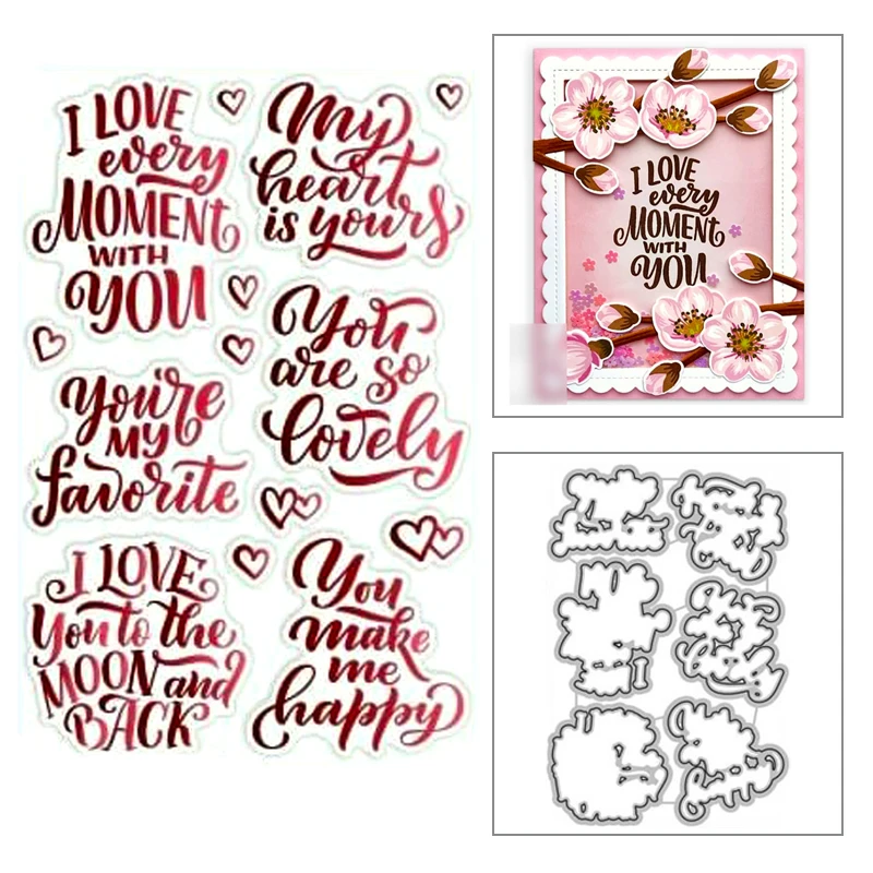 2022 New Valentine's Day Love Words Pattern Clear Stamps and Metal Cutting Dies Set For Making Greeting Card Paper Scrapbooking
2022 New Valentine's Day Love Words Pattern Clear Stamps and Metal Cutting Dies Set For Making Greeting Card Paper Scrapbooking