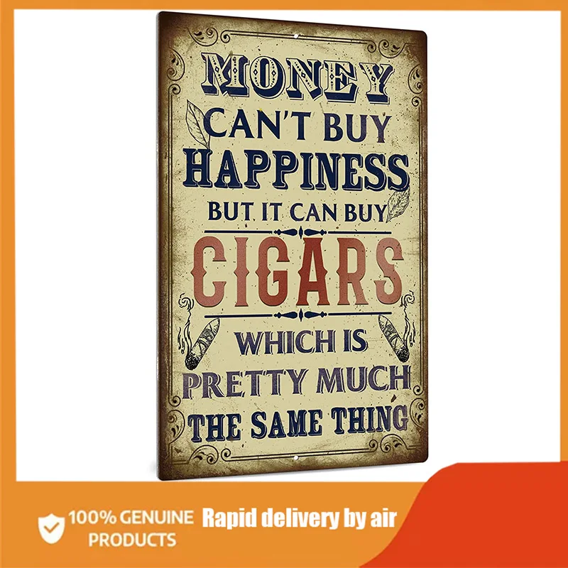 Funny Tin Metal Sign, Man Cave Bar Decor Money Can't Buy Happiness But it Can Buy Cigars room decoration men
Funny Tin Metal Sign, Man Cave Bar Decor Money Can't Buy Happiness But it Can Buy Cigars room decoration men