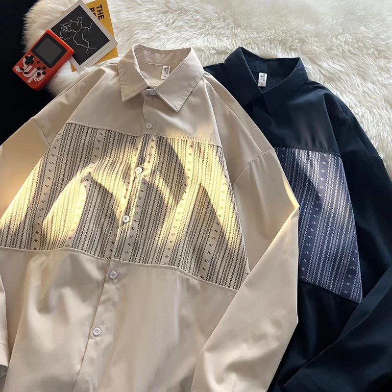 Long Sleeve Stripe Shirts Men Autumn Big Size Chic Loose Vintage Style High Street All-match Gentleman Harajuku Blouse A105
Long Sleeve Stripe Shirts Men Autumn Big Size Chic Loose Vintage Style High Street All-match Gentleman Harajuku Blouse A105