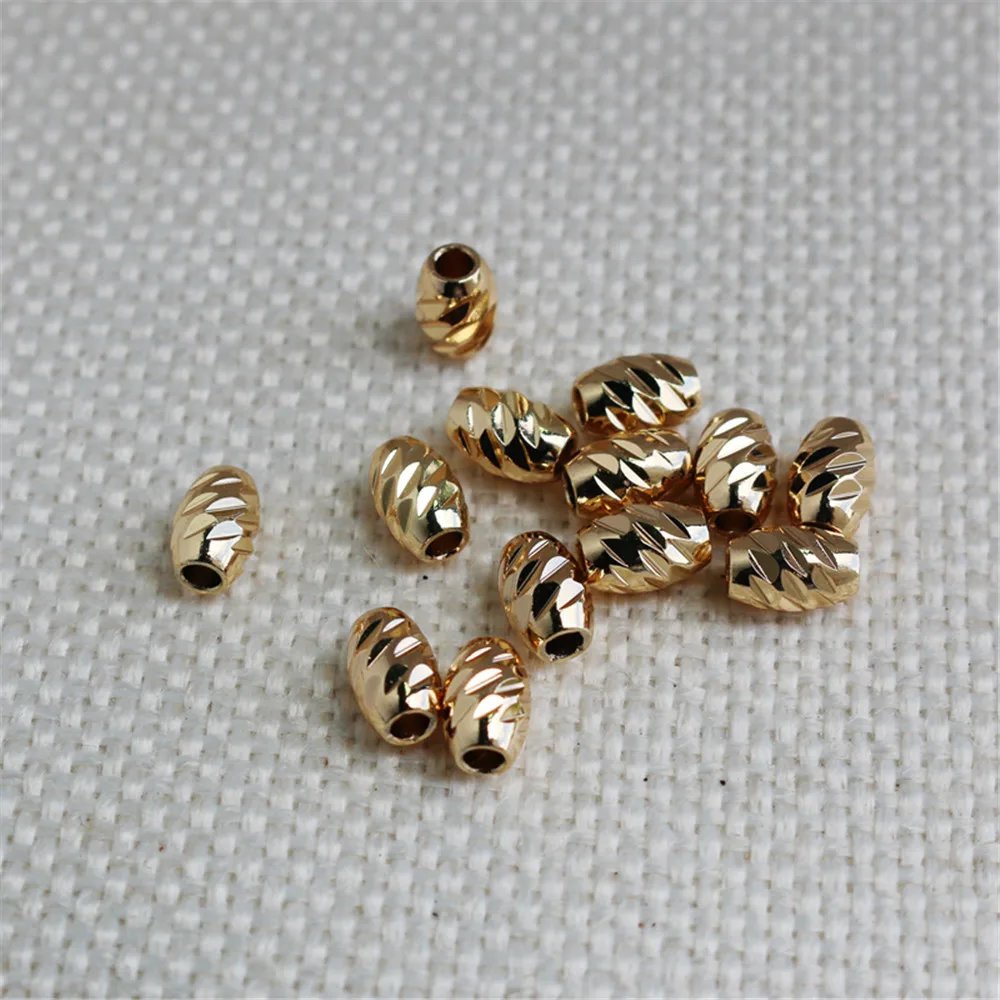 14K gold retaining color retro round column flash cut flower bucket beads 5*7mm partition DIY bracelet necklace accessories
14K gold retaining color retro round column flash cut flower bucket beads 5*7mm partition DIY bracelet necklace accessories