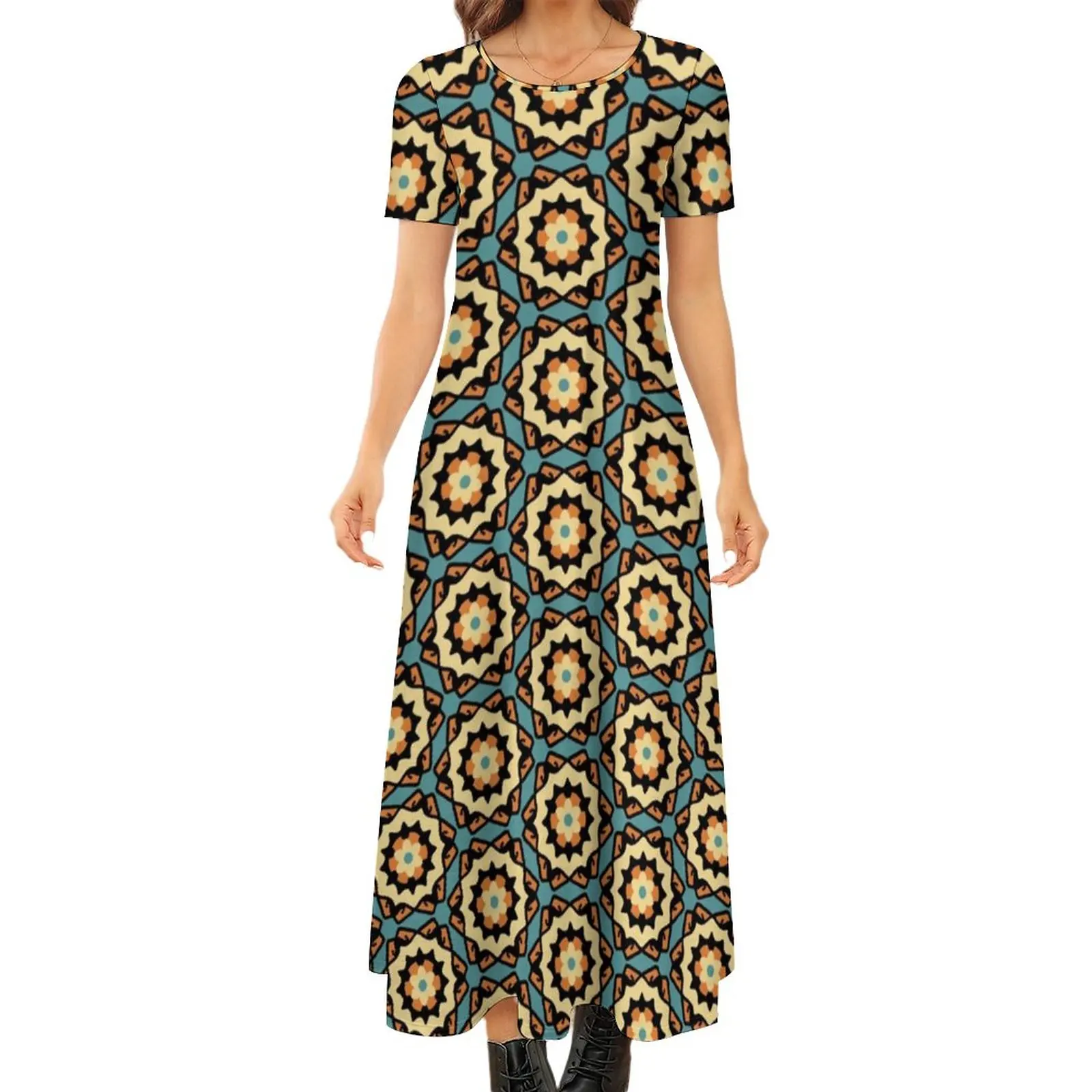 Retro Baroque Floral Dress Pop Art Print Vintage Maxi Dress Streetwear Bohemia Long Dresses Lady Short Sleeve Oversized Vestidos
Retro Baroque Floral Dress Pop Art Print Vintage Maxi Dress Streetwear Bohemia Long Dresses Lady Short Sleeve Oversized Vestidos