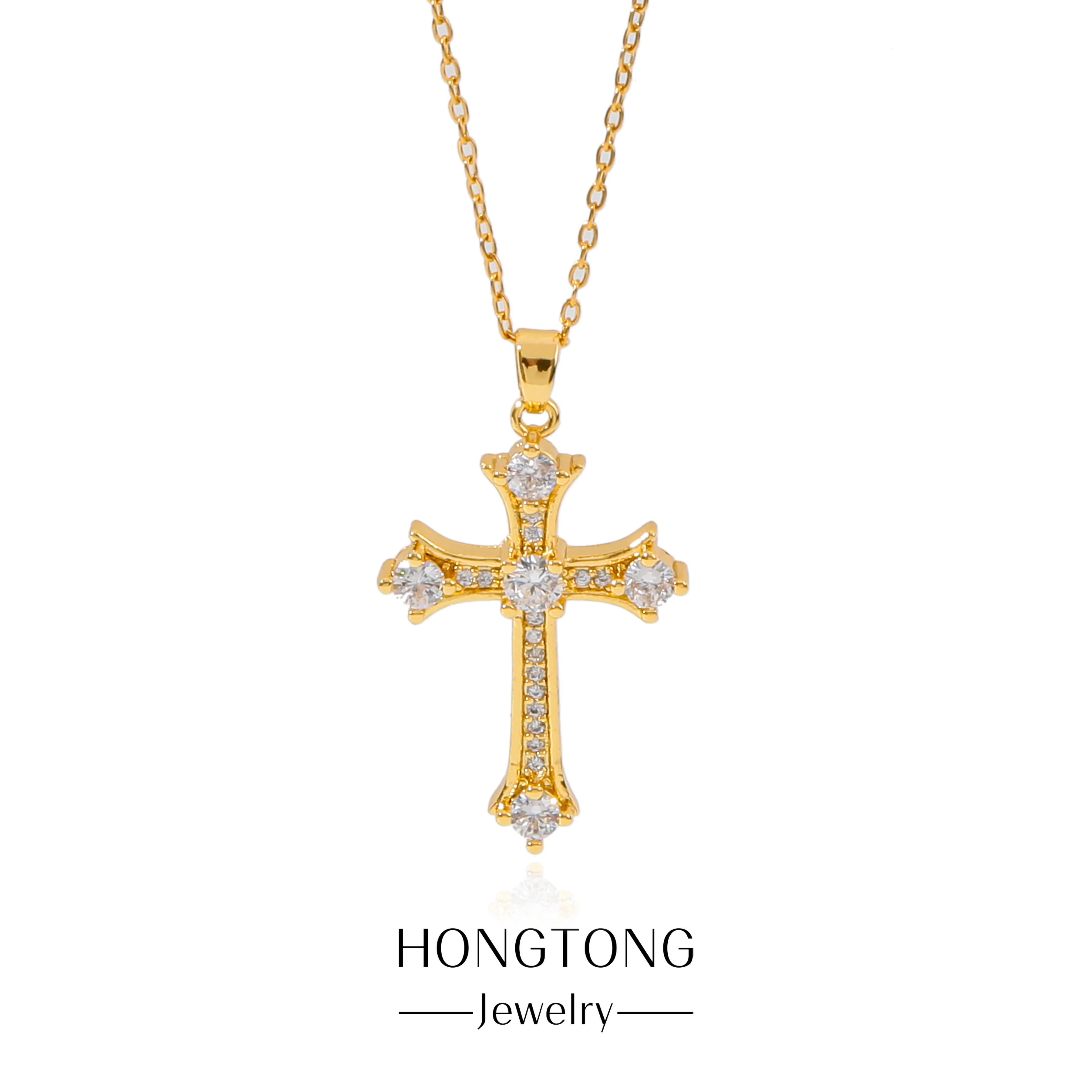 HONGTONG Fashion Exquisite Patchwork Cross Amulet Monochrome Zircon Stainless Pendant Necklace Women Special Religious Gifts
HONGTONG Fashion Exquisite Patchwork Cross Amulet Monochrome Zircon Stainless Pendant Necklace Women Special Religious Gifts