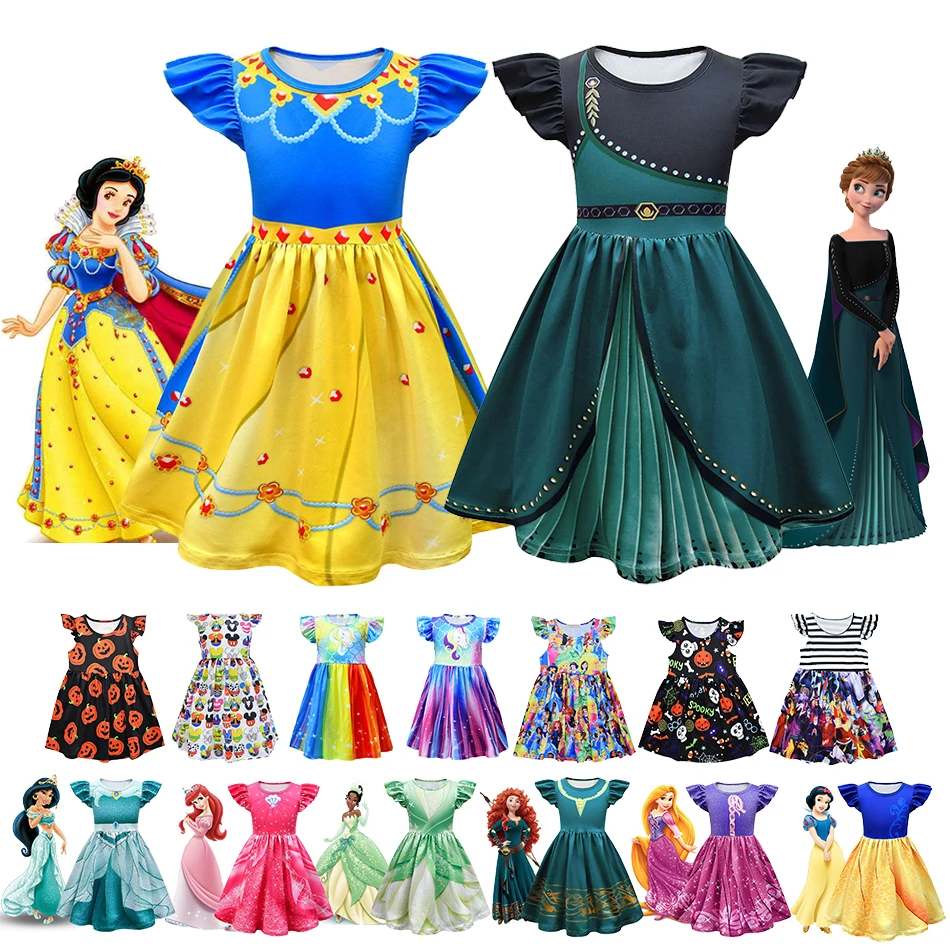 Frozen Anna Snow White Flying Sleeve Dresse Girls Little Mermaid Rapunzel Princess Costume Kids Mickey Unicorn Halloween Clothes
Frozen Anna Snow White Flying Sleeve Dresse Girls Little Mermaid Rapunzel Princess Costume Kids Mickey Unicorn Halloween Clothes