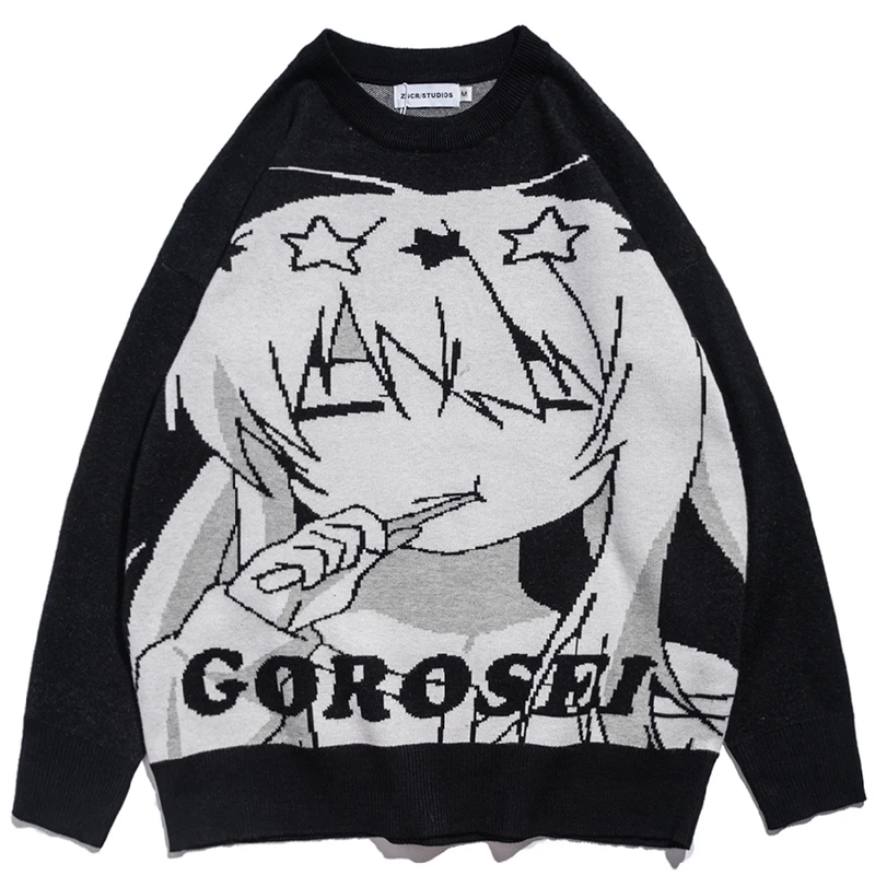 Hip Hop Streetwear Harajuku Sweater Man Vintage Retro Japanese Style 2022 Anime Girl Knitted Sweater Autumn Cotton Pullover
Hip Hop Streetwear Harajuku Sweater Man Vintage Retro Japanese Style 2022 Anime Girl Knitted Sweater Autumn Cotton Pullover