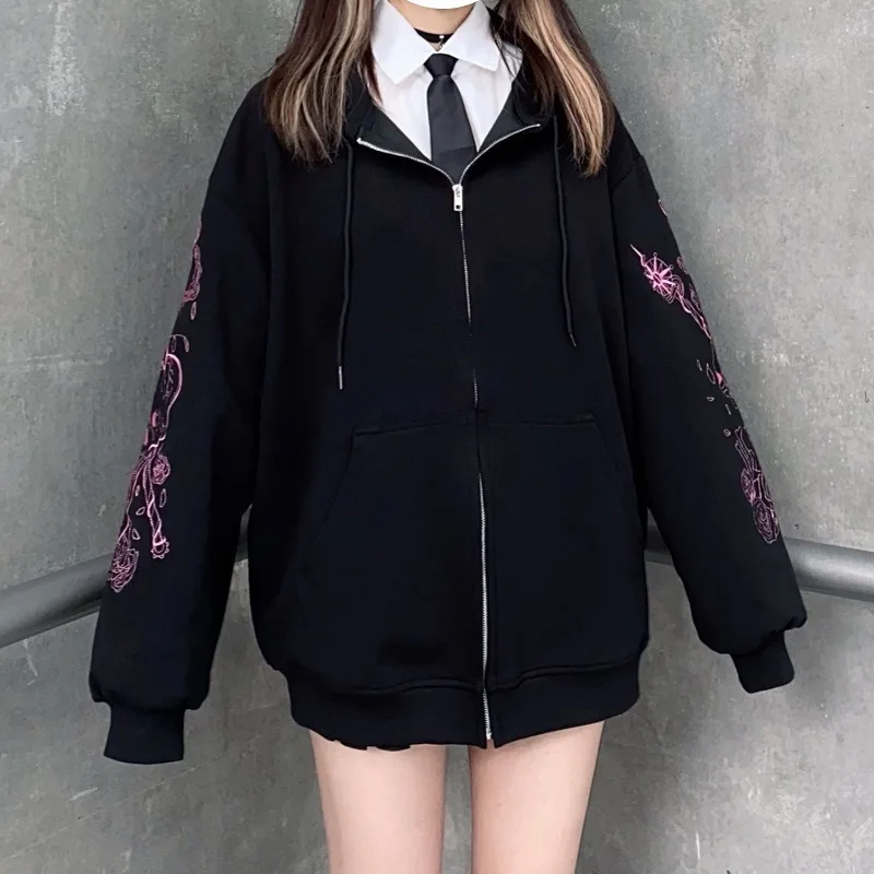 Women Japanese Hoodies Anime Cartoon Print Zip Up Harajuku Preppy Style Embroidered Loose Long Sleeve Y2K Kawaii Sweatshirt
Women Japanese Hoodies Anime Cartoon Print Zip Up Harajuku Preppy Style Embroidered Loose Long Sleeve Y2K Kawaii Sweatshirt