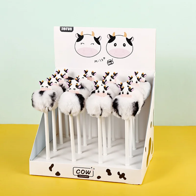 Kawaii Winter Warm Plush Ball Cow Head Mechanical Gel Ink Pens Cute School Office Writing Supplies Stationery Gift Prizes
Kawaii Winter Warm Plush Ball Cow Head Mechanical Gel Ink Pens Cute School Office Writing Supplies Stationery Gift Prizes