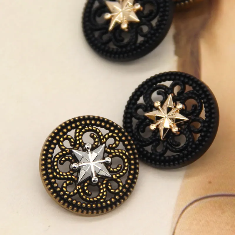 6pcs 18/20/23mm Antique Round Hollow Bronze Black Buttons For Clothes Top Cardigan Suit Blazer Decorative Handmade DIY Crafts
6pcs 18/20/23mm Antique Round Hollow Bronze Black Buttons For Clothes Top Cardigan Suit Blazer Decorative Handmade DIY Crafts