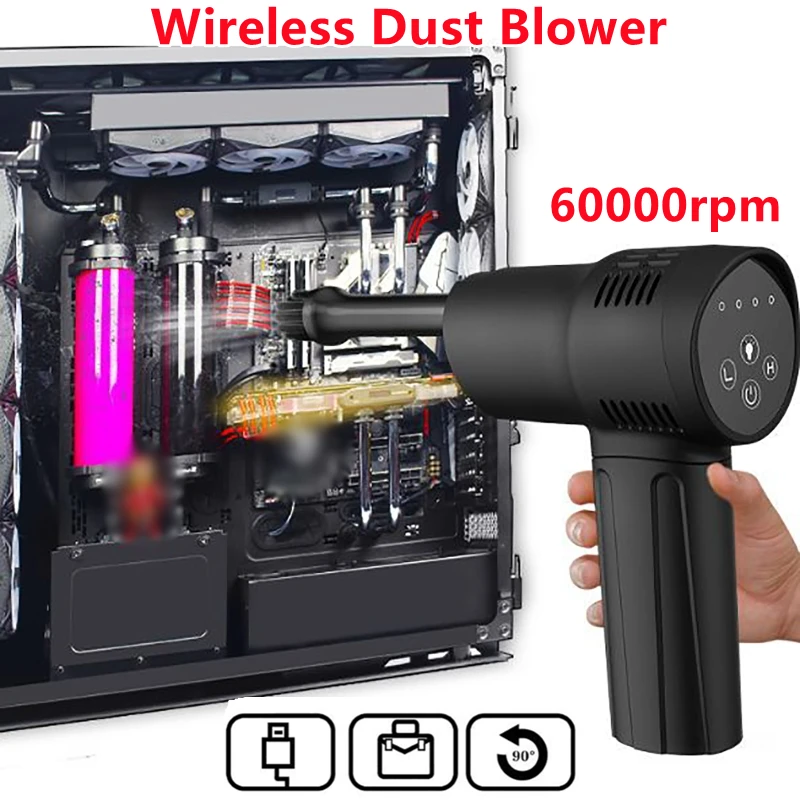 Wireless Air Duster 60000RPM Dust Blowing Gun USB Compressed Air Blower Cleaning For Computer Laptop Keyboard Camera Cleaning
Wireless Air Duster 60000RPM Dust Blowing Gun USB Compressed Air Blower Cleaning For Computer Laptop Keyboard Camera Cleaning