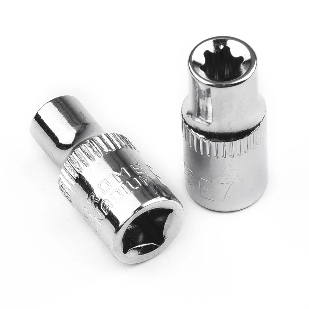 Silver Drive Sockets Supplies Workshop Wrenches 1/4 Inch 6pcs Bit E4 E5 E6 E7 E8 E10 Female Hand Tools Durable
Silver Drive Sockets Supplies Workshop Wrenches 1/4 Inch 6pcs Bit E4 E5 E6 E7 E8 E10 Female Hand Tools Durable