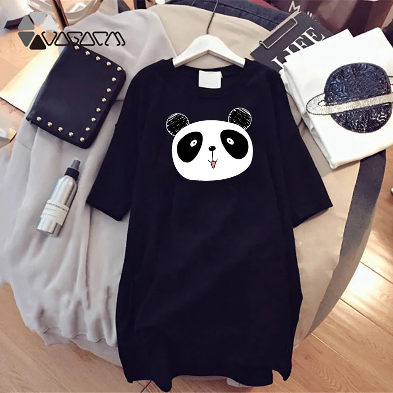 Женское платье-футболка с коротким рукавом, повседневное милое летнее платье с принтом панды, 2023
Женское платье-футболка с коротким рукавом, повседневное милое летнее платье с принтом панды, 2023