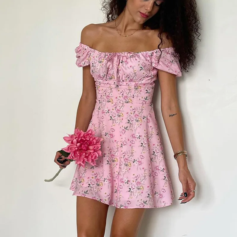 Chic Women Elegant Lady Off Shoulder A-line Dress Boho Summer Beach Holiday French Romantic Vintage Floral Print Mini Dress
Chic Women Elegant Lady Off Shoulder A-line Dress Boho Summer Beach Holiday French Romantic Vintage Floral Print Mini Dress