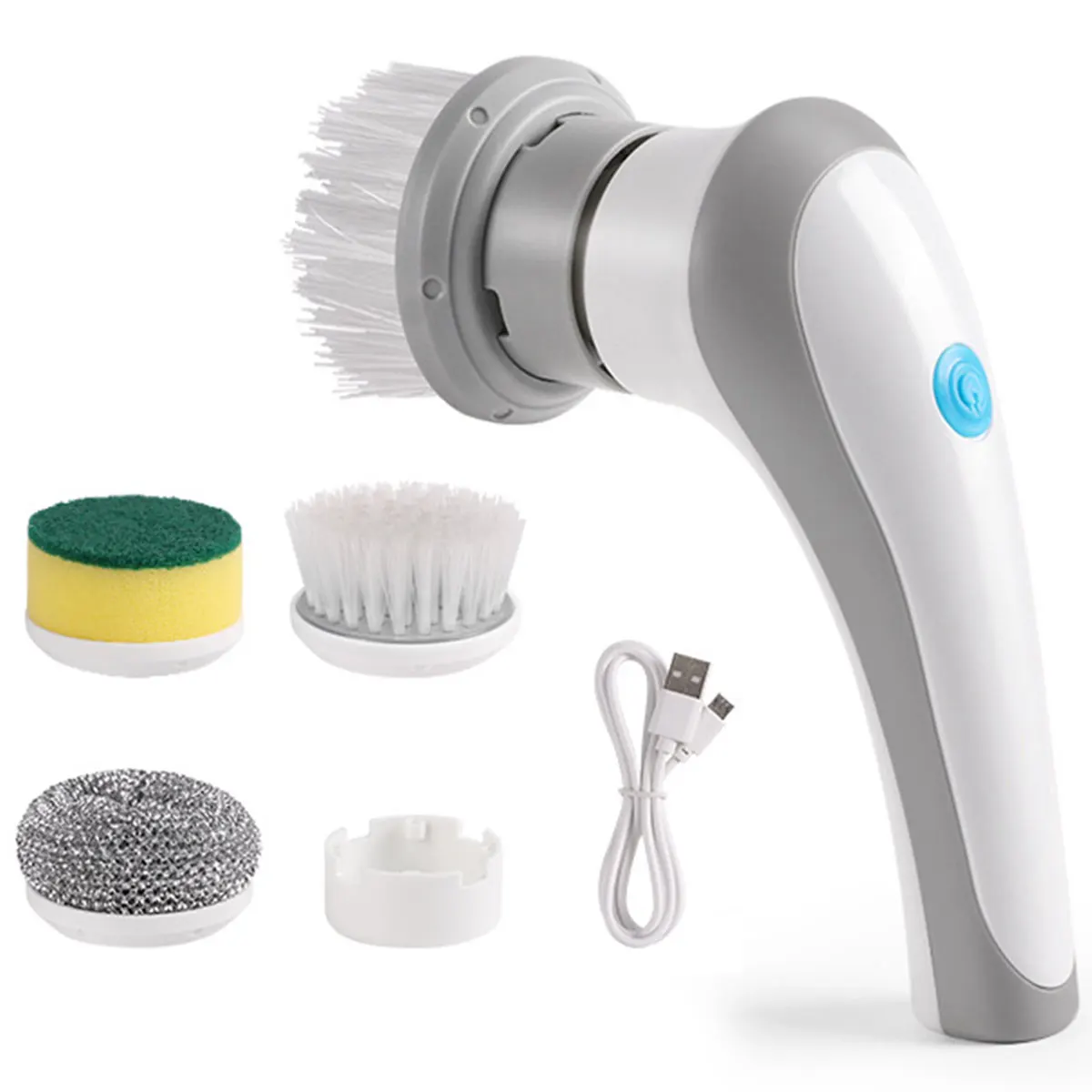 

L Electric Rotary Scrubber with 3 Brush Heads 1200mah Rechargeable Electric Cleaning Brush IPX5 Waterproof Electric Brush