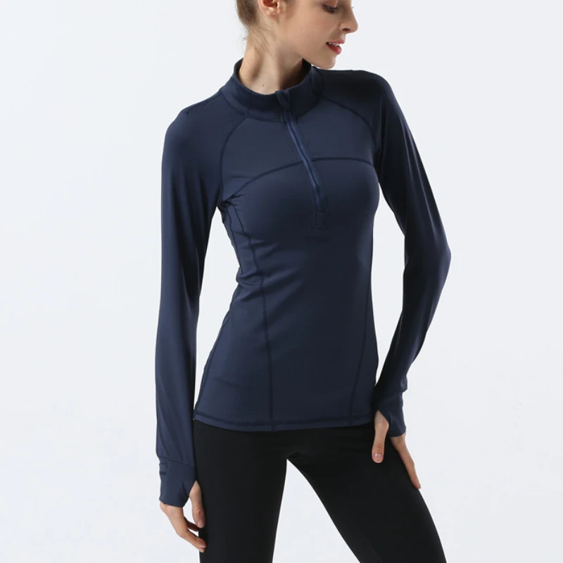 Yoga Tops Women Half Zip Long Sleeve Fitness Workout Shirts Gym Sport Running Tshirts Activewear with Finger Holes 2022
Yoga Tops Women Half Zip Long Sleeve Fitness Workout Shirts Gym Sport Running Tshirts Activewear with Finger Holes 2022