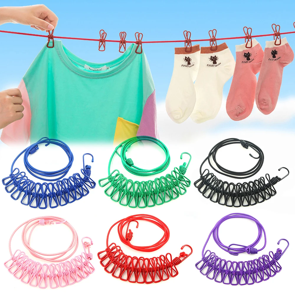 12 Clips Multifunction Drying Rack Clothes Line Cloth Hangers Steel Rope Pegs Portable Outdoors Travel Supplies Camping Gear
12 Clips Multifunction Drying Rack Clothes Line Cloth Hangers Steel Rope Pegs Portable Outdoors Travel Supplies Camping Gear