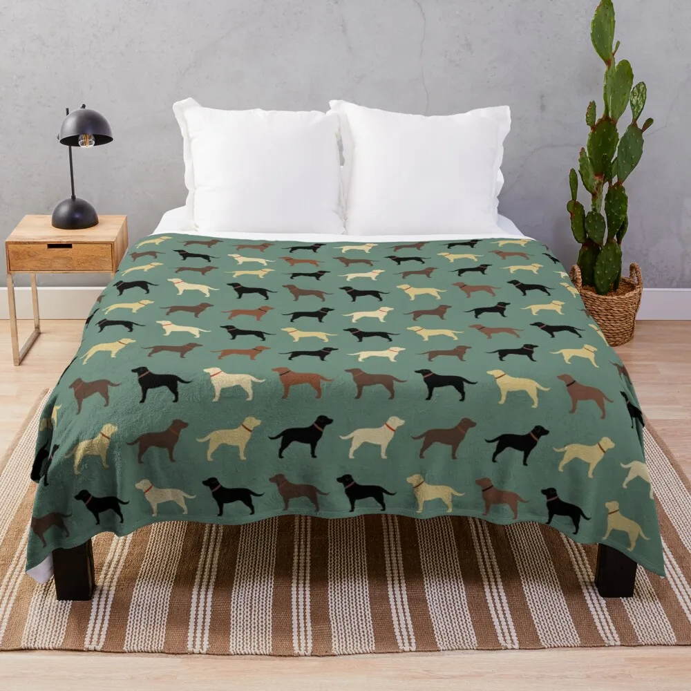 Labrador Retriever Dog Silhouettes Pattern with Chocolate, Yellow, Red and Black Labs Throw Blanket
Labrador Retriever Dog Silhouettes Pattern with Chocolate, Yellow, Red and Black Labs Throw Blanket