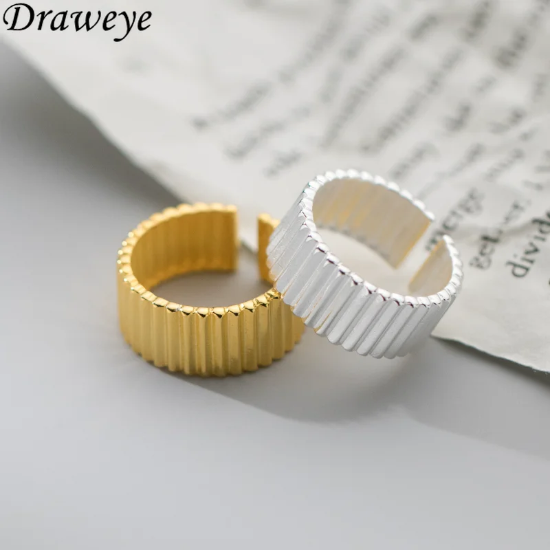 

Draweye Simple Silver Gold Color Jewelry for Women Korean Fashion Forefinger Metal Vintage Cuff Rings Basic Anillos Mujer