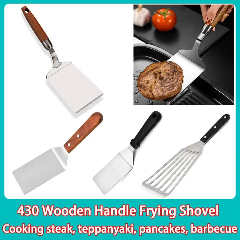 Stainless Steel Square Head Steak Cooking Spatula Wood Handle Pizza Shovel Pancake Beef Turner Scraper BBQ Utensils For Kitchen
Stainless Steel Square Head Steak Cooking Spatula Wood Handle Pizza Shovel Pancake Beef Turner Scraper BBQ Utensils For Kitchen