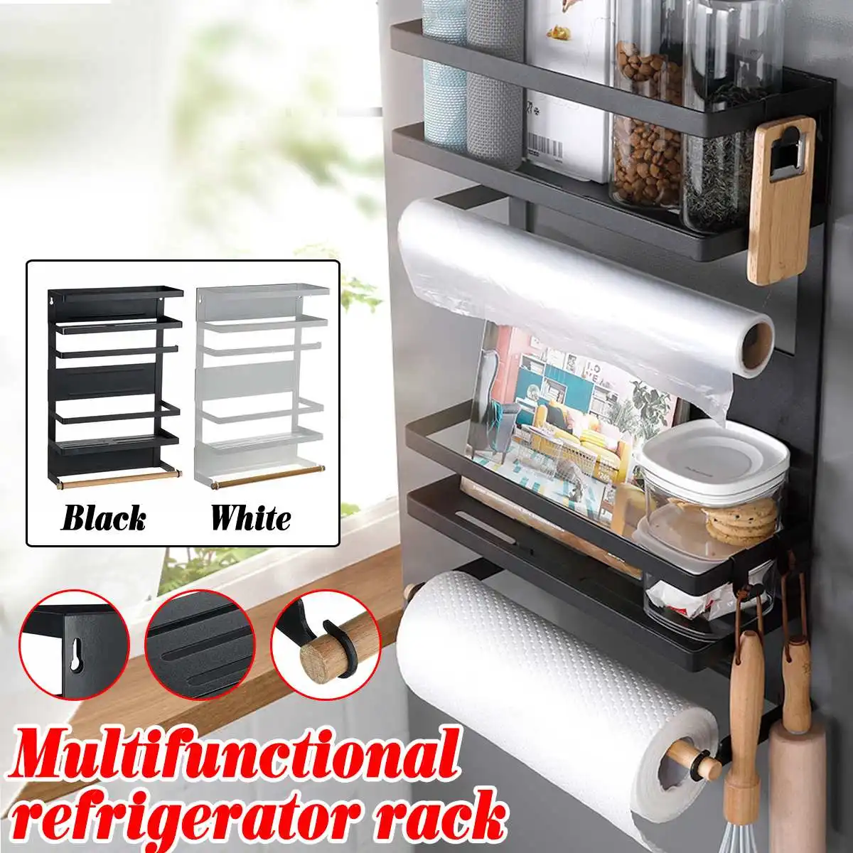 Fridge Shelf 4 Layers Magnet Kitchen Organizer Multi Functional Magnetic Fridge Side Hanger Spice Storage Rack Kitchen Shelf
Fridge Shelf 4 Layers Magnet Kitchen Organizer Multi Functional Magnetic Fridge Side Hanger Spice Storage Rack Kitchen Shelf
