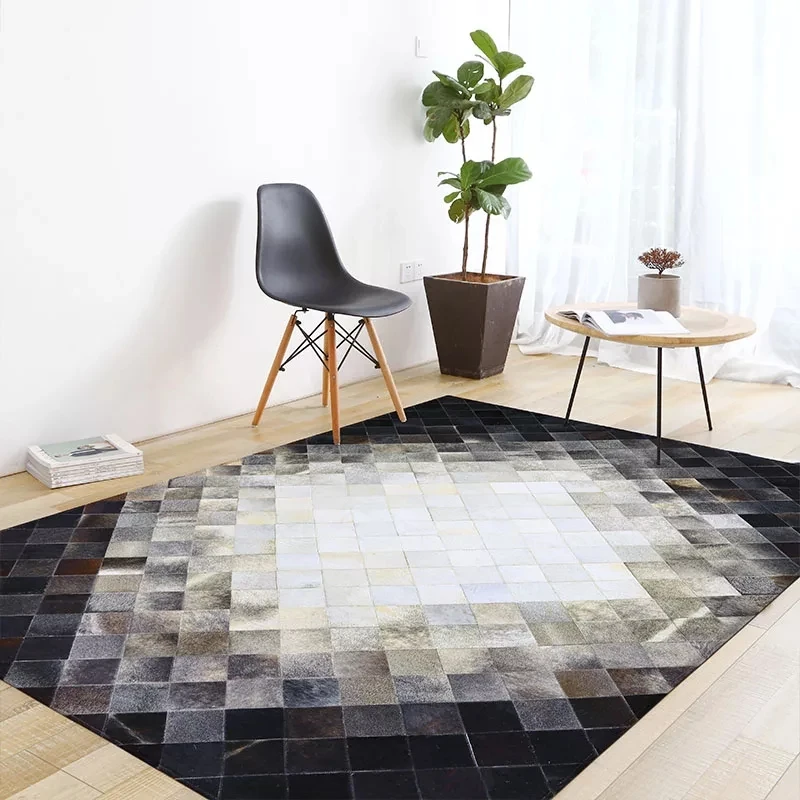 American Style Luxury Cowhide Seamed Patchwork Rug, Natural Cow Skin Fur Carpet Black And Gray Office Decoration
American Style Luxury Cowhide Seamed Patchwork Rug, Natural Cow Skin Fur Carpet Black And Gray Office Decoration