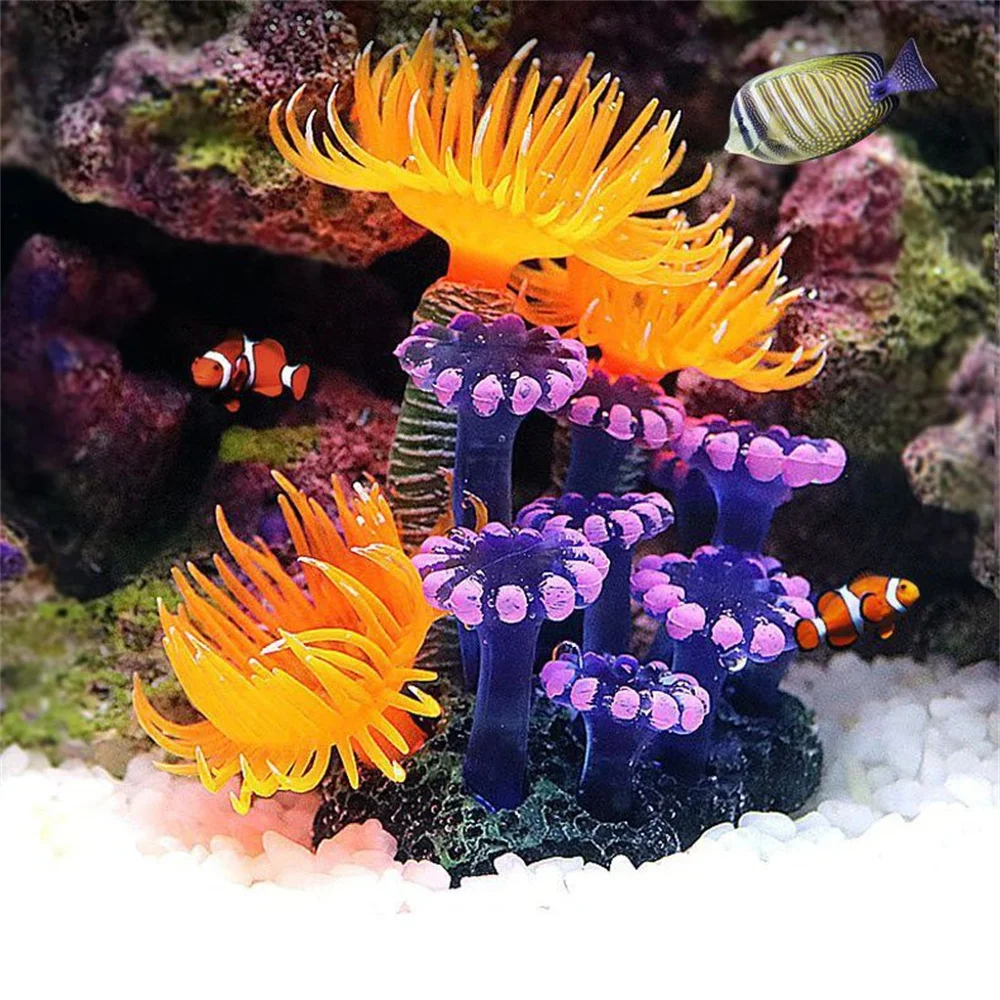 

Aquarium Simulation Silicone Coral Artificial Aquatic Plant Decor Fish Tank Ornaments Underwater Landscaping Aquarium Decoration