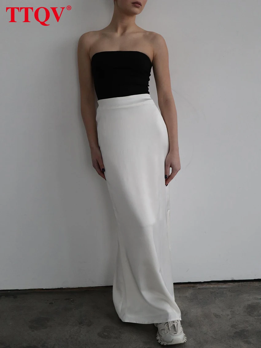 TTQV Fashion White Simple Women's Skirt 2023 Elegant High Waisted Side Slit Skirts Casual Straight Full Length Skirts Streetwear
TTQV Fashion White Simple Women's Skirt 2023 Elegant High Waisted Side Slit Skirts Casual Straight Full Length Skirts Streetwear