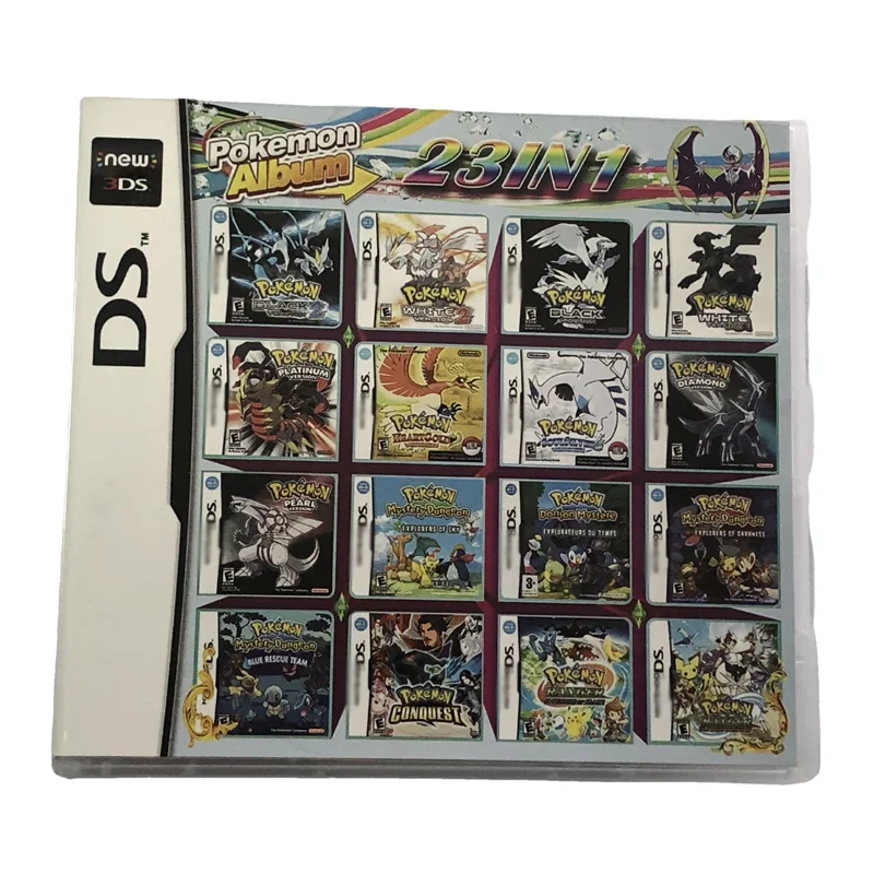 Pokemon Album 23 In 1 Video Game Cartridge Card for DS 3DS NDSI NDSLL NDSXL 3DS XL Video Game Console
Pokemon Album 23 In 1 Video Game Cartridge Card for DS 3DS NDSI NDSLL NDSXL 3DS XL Video Game Console