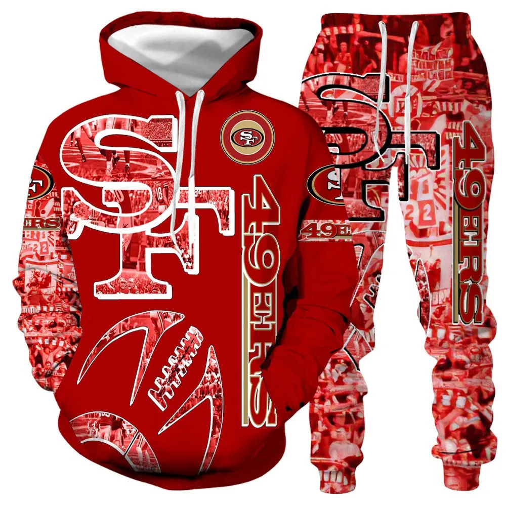 Rugby Men's Set Hoodie and Jogging Pants Set Unisex Casual Pants Long Sleeve Activewear 49ers Two Piece Set
Rugby Men's Set Hoodie and Jogging Pants Set Unisex Casual Pants Long Sleeve Activewear 49ers Two Piece Set