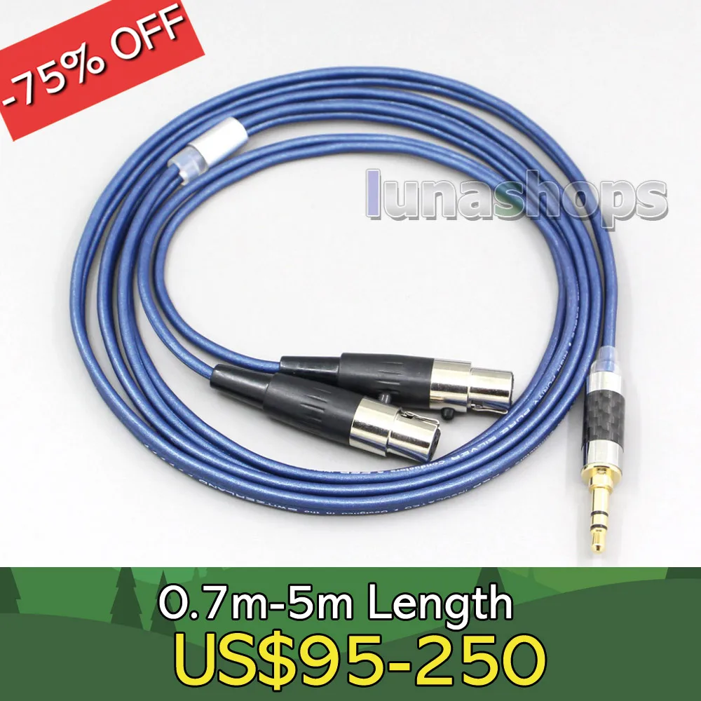 

Blue 99% Pure Silver XLR 3.5mm 2.5mm 4.4mm Earphone Cable For HEDD Air Motion Transformer HEDDphone ONE
