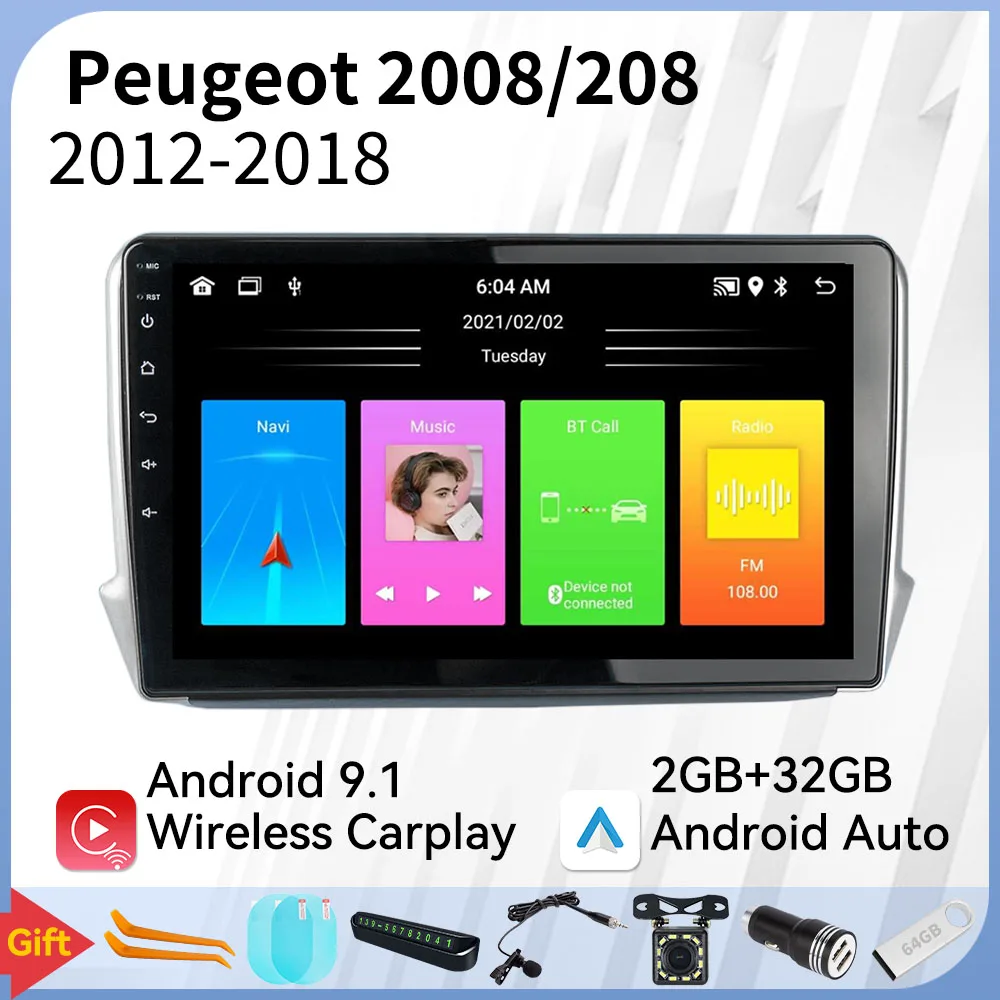 Автомагнитола 2 Din, мультимедийный плеер на Android для Peugeot 2008, 208, 2012-2018, экран 10,1 дюйма, навигация для Carplay, GPS
Автомагнитола 2 Din, мультимедийный плеер на Android для Peugeot 2008, 208, 2012-2018, экран 10,1 дюйма, навигация для Carplay, GPS