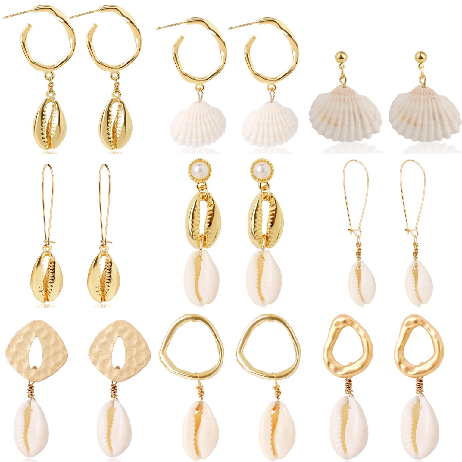 Bohemian Ethnic Style Shell Dangle Earrings for Women White Natural Shell Conch Alloy Earrings for Women
Bohemian Ethnic Style Shell Dangle Earrings for Women White Natural Shell Conch Alloy Earrings for Women