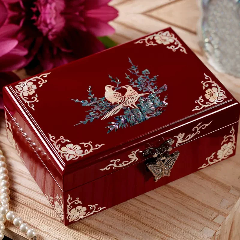 1x High-grade Mother-of-pearl Inlay Lacquerware Jewelry Box,Necklace Ring Bracelet Storage Box,Chinese Style Wedding Gift
1x High-grade Mother-of-pearl Inlay Lacquerware Jewelry Box,Necklace Ring Bracelet Storage Box,Chinese Style Wedding Gift