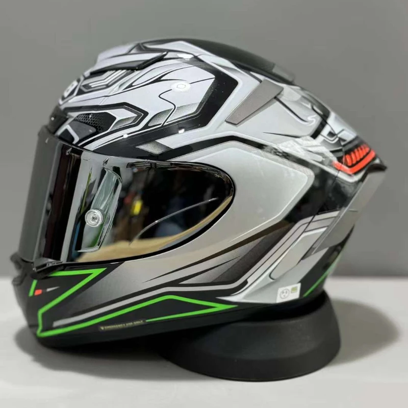 X-Fourteen Full Face Helmet X-Spirit III Aerodyne TC-4 Green Silver Helmet Solid X-14 Sports Bike Racing Motorcycle Helmet
X-Fourteen Full Face Helmet X-Spirit III Aerodyne TC-4 Green Silver Helmet Solid X-14 Sports Bike Racing Motorcycle Helmet