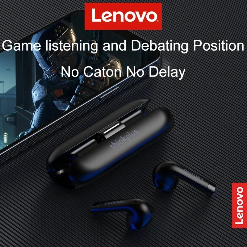 

Lenovo TW60 TWS Earphones Wireless Bluetooth 5.3 TW60W Headphones Noise Reduction 300mAH Long Standby TW60B Headset Dual HD Mic