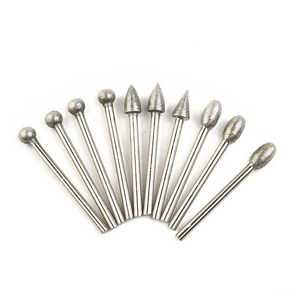 20pcs 3mm Shank Diamond Burr Set Drill Bits Grinding Heads For Rotary Tool Polishing Grinding Engraving Wood Glass Metal
20pcs 3mm Shank Diamond Burr Set Drill Bits Grinding Heads For Rotary Tool Polishing Grinding Engraving Wood Glass Metal