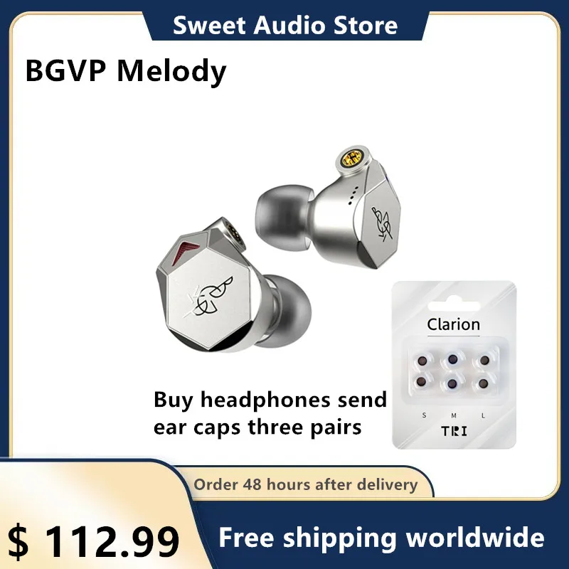 BGVP Melody Various tuning styles Wired HIFI headphones Customized 12mm moving coil Drive unit IEM In-Ear Metal Bass Earbuds
BGVP Melody Various tuning styles Wired HIFI headphones Customized 12mm moving coil Drive unit IEM In-Ear Metal Bass Earbuds