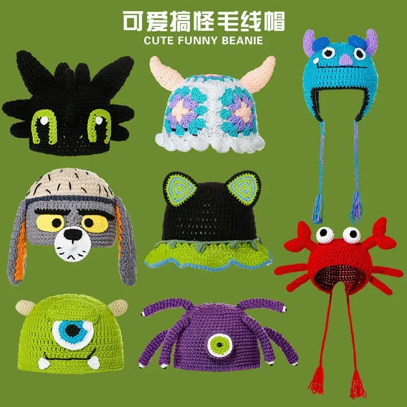 Cartoon anime cute funny woolen hat for women autumn and winter green kawaii warm ear protection knitted pullover hat for men
Cartoon anime cute funny woolen hat for women autumn and winter green kawaii warm ear protection knitted pullover hat for men