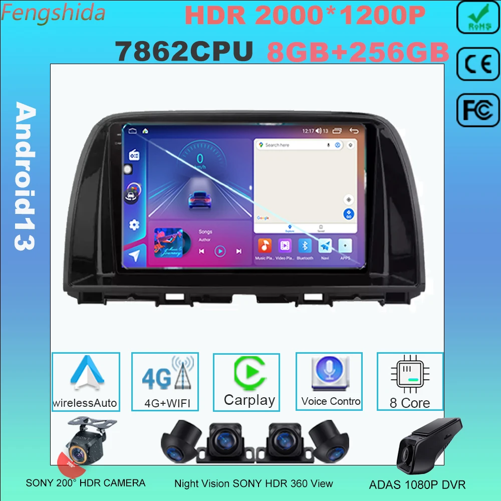 Android 13 для Mazda CX5 CX-5 CX 5 2012-2015, мультимедийный автомобильный монитор, экран 7862CPU, Авторадио, ТВ-навигатор, плеер, стерео радио
Android 13 для Mazda CX5 CX-5 CX 5 2012-2015, мультимедийный автомобильный монитор, экран 7862CPU, Авторадио, ТВ-навигатор, плеер, стерео радио