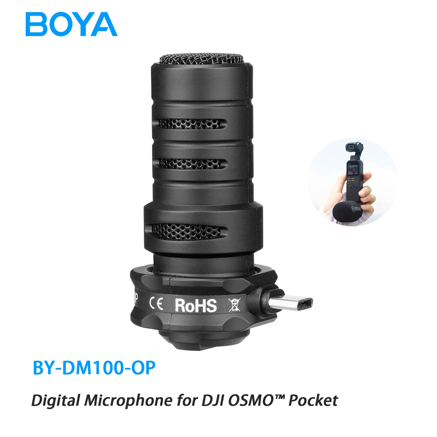 BOYA BY-DM100-OP Type-C Digital Condenser Shotgun Microphone Omnidirectional mini Plug and play Mic for DJI OSMO™ Pocket
BOYA BY-DM100-OP Type-C Digital Condenser Shotgun Microphone Omnidirectional mini Plug and play Mic for DJI OSMO™ Pocket